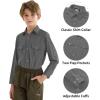 image9 Month16Y Boys Long Sleeve Button Down Toddler Dress Shirt Oxford Uniform Shirt with Chest PocketCharcoal Heather