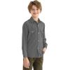 image9 Month16Y Boys Long Sleeve Button Down Toddler Dress Shirt Oxford Uniform Shirt with Chest PocketCharcoal Heather