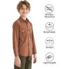 image9 Month16Y Boys Long Sleeve Button Down Toddler Dress Shirt Oxford Uniform Shirt with Chest PocketCoffee