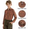 image9 Month16Y Boys Long Sleeve Button Down Toddler Dress Shirt Oxford Uniform Shirt with Chest PocketCoffee