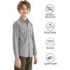 image9 Month16Y Boys Long Sleeve Button Down Toddler Dress Shirt Oxford Uniform Shirt with Chest PocketGray