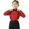 image9 Month16Y Boys Long Sleeve Button Down Toddler Dress Shirt Oxford Uniform Shirt with Chest PocketHboys Dress Shitrsred