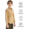 image9 Month16Y Boys Long Sleeve Button Down Toddler Dress Shirt Oxford Uniform Shirt with Chest PocketKhaki