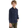 image9 Month16Y Boys Long Sleeve Button Down Toddler Dress Shirt Oxford Uniform Shirt with Chest PocketNavy