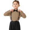 image9 Month16Y Boys Long Sleeve Button Down Toddler Dress Shirt Oxford Uniform Shirt with Chest PocketNboys Dress Shitrskhaki
