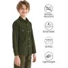 image9 Month16Y Boys Long Sleeve Button Down Toddler Dress Shirt Oxford Uniform Shirt with Chest PocketOlive
