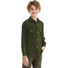 image9 Month16Y Boys Long Sleeve Button Down Toddler Dress Shirt Oxford Uniform Shirt with Chest PocketOlive