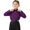 image9 Month16Y Boys Long Sleeve Button Down Toddler Dress Shirt Oxford Uniform Shirt with Chest PocketPboy Dress Shitrspurple