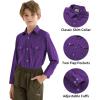 image9 Month16Y Boys Long Sleeve Button Down Toddler Dress Shirt Oxford Uniform Shirt with Chest PocketPurple