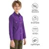 image9 Month16Y Boys Long Sleeve Button Down Toddler Dress Shirt Oxford Uniform Shirt with Chest PocketPurple