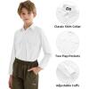 image9 Month16Y Boys Long Sleeve Button Down Toddler Dress Shirt Oxford Uniform Shirt with Chest PocketWhite