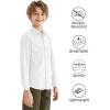 image9 Month16Y Boys Long Sleeve Button Down Toddler Dress Shirt Oxford Uniform Shirt with Chest PocketWhite