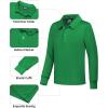 imageQBK Boys Performance Polo Kids Collared Golf Shirts Long Sleeve School Uniform for 4T16YKelly Green