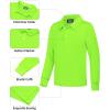 imageQBK Boys Performance Polo Kids Collared Golf Shirts Long Sleeve School Uniform for 4T16YNeon Green