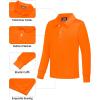 imageQBK Boys Performance Polo Kids Collared Golf Shirts Long Sleeve School Uniform for 4T16YNeon Orange