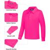 imageQBK Boys Performance Polo Kids Collared Golf Shirts Long Sleeve School Uniform for 4T16YNeon Pink