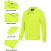 imageQBK Boys Performance Polo Kids Collared Golf Shirts Long Sleeve School Uniform for 4T16YNeon Yellow