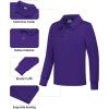 imageQBK Boys Performance Polo Kids Collared Golf Shirts Long Sleeve School Uniform for 4T16YPurple