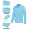 imageQBK Boys Performance Polo Kids Collared Golf Shirts Long Sleeve School Uniform for 4T16YSkyblue