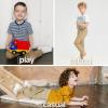 imageQBK Pull on Stretch School Uniform Pant Jogger Pants for Toddler to Youth Boys and GirlsBlack