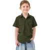 image2T16Y Boys Short Sleeve Button Down Toddler Dress Shirt Oxford Uniform Shirt with Chest Pocket313olive