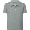 imageQBK Boys Active Performance Golf Polo Shirts Kids Dry Fit School Uniform for Toddler to YouthStone Gray