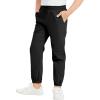 imageQBK Pull on Stretch School Uniform Pant Jogger Pants for Toddler to Youth Boys and GirlsBlack