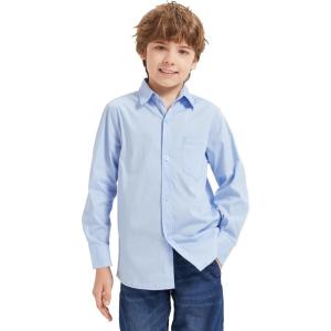 image9 Month16Y Boys Long Sleeve Button Down Toddler Dress Shirt Oxford Uniform Shirt with Chest PocketCboys Dress Shitrslight Blue
