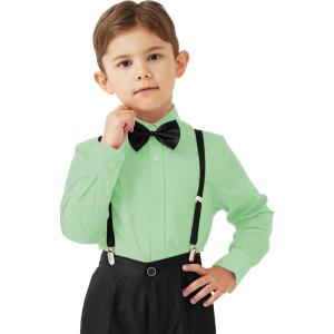 image9 Month16Y Boys Long Sleeve Button Down Toddler Dress Shirt Oxford Uniform Shirt with Chest PocketMboys Dress Shitrsaqua