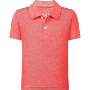 imageQBK Boys Active Performance Golf Polo Shirts Kids Dry Fit School Uniform for Toddler to YouthNeon Red