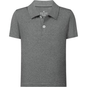 imageQBK Boys Active Performance Golf Polo Shirts Kids Dry Fit School Uniform for Toddler to YouthShadow Heather