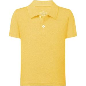 imageQBK Boys Active Performance Golf Polo Shirts Kids Dry Fit School Uniform for Toddler to YouthShimmer Yellow