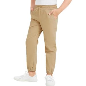 imageQBK Pull on Stretch School Uniform Pant Jogger Pants for Toddler to Youth Boys and GirlsKhaki