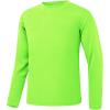 imageQBK 4T to Youth Neon Shirt Kids UPF 50 Dry Fit Athletic Long Sleeve T Shirts for Boys and GirlsMoisture Wicking Rash GuardGreen