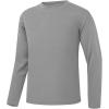 imageQBK 4T to Youth Neon Shirt Kids UPF 50 Dry Fit Athletic Long Sleeve T Shirts for Boys and GirlsMoisture Wicking Rash GuardGrey