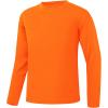 imageQBK 4T to Youth Neon Shirt Kids UPF 50 Dry Fit Athletic Long Sleeve T Shirts for Boys and GirlsMoisture Wicking Rash GuardOrange
