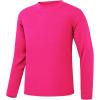 imageQBK 4T to Youth Neon Shirt Kids UPF 50 Dry Fit Athletic Long Sleeve T Shirts for Boys and GirlsMoisture Wicking Rash GuardPink