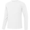 imageQBK 4T to Youth Neon Shirt Kids UPF 50 Dry Fit Athletic Long Sleeve T Shirts for Boys and GirlsMoisture Wicking Rash GuardWhite