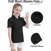 imageQBK 2T to Youth Girls Puff Short Sleeve Polo Toddler School Uniform Pique Polo Kids Collared Golf ShirtBlack