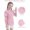 imageQBK 2T to Youth Girls Puff Short Sleeve Polo Toddler School Uniform Pique Polo Kids Collared Golf ShirtLight Pink
