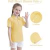 imageQBK 2T to Youth Girls Puff Short Sleeve Polo Toddler School Uniform Pique Polo Kids Collared Golf ShirtLight Yellow
