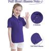 imageQBK 2T to Youth Girls Puff Short Sleeve Polo Toddler School Uniform Pique Polo Kids Collared Golf ShirtPurple