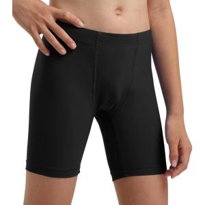 imageQBK 2T14Years Toddler Swim Shorts Youth Competitive Boyshort Swimsuit UPF 50 Quick Dry Rash Guard Swimming ShortsBlack