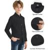 image2T16Y Boys Stretch Long Sleeve Button Down Toddler Dress Shirt Wrinkle Free Oxford Uniform Shirt with Chest PocketBlack