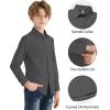 image2T16Y Boys Stretch Long Sleeve Button Down Toddler Dress Shirt Wrinkle Free Oxford Uniform Shirt with Chest PocketGray