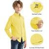 image2T16Y Boys Stretch Long Sleeve Button Down Toddler Dress Shirt Wrinkle Free Oxford Uniform Shirt with Chest PocketLight Yellow