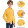 image2T16Y Boys Stretch Long Sleeve Button Down Toddler Dress Shirt Wrinkle Free Oxford Uniform Shirt with Chest PocketYellow