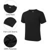 imageQBK 2T to Youth Neon Shirt Kids UPF 50 Dry Fit Athletic Short Sleeve Rash Guard T Shirts for Boys Girls Sports UndershirtBlack