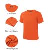 imageQBK 2T to Youth Neon Shirt Kids UPF 50 Dry Fit Athletic Short Sleeve Rash Guard T Shirts for Boys Girls Sports UndershirtFlame Orange