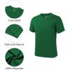 imageQBK 2T to Youth Neon Shirt Kids UPF 50 Dry Fit Athletic Short Sleeve Rash Guard T Shirts for Boys Girls Sports UndershirtKelly Green